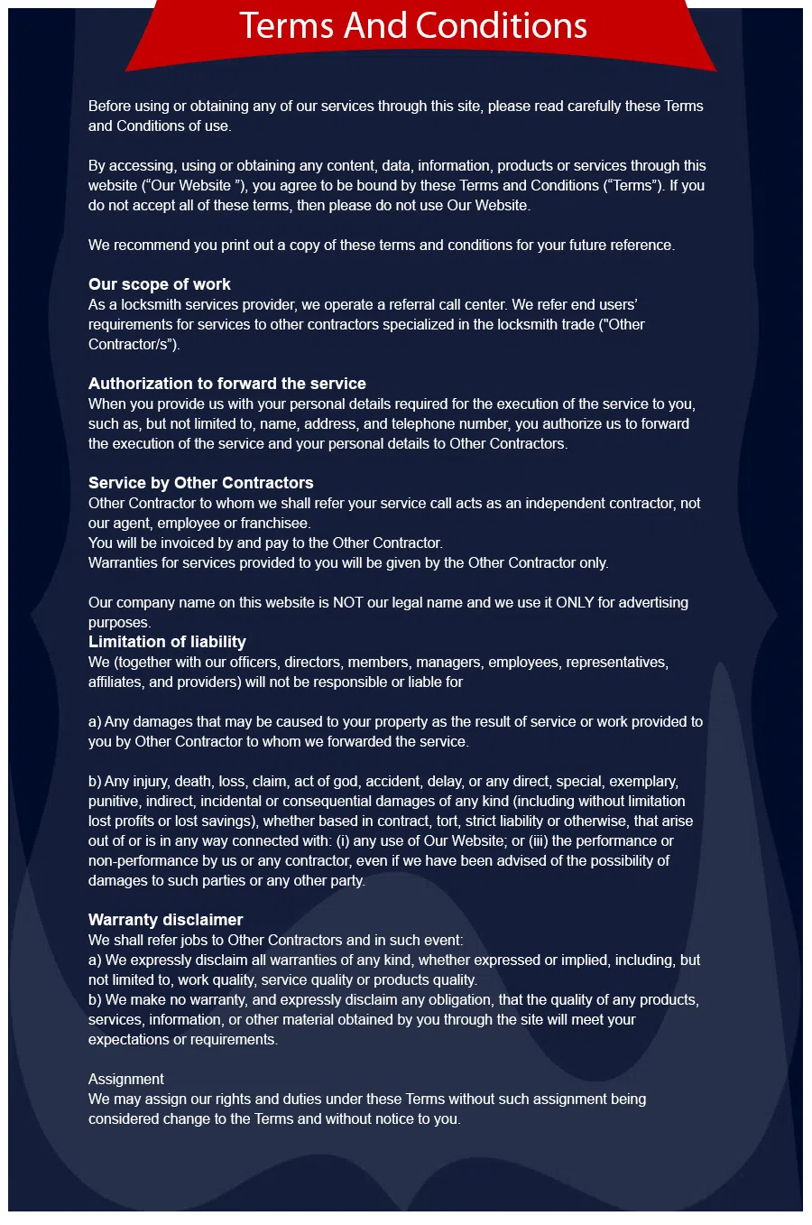 New York Affordable Locksmith New York, NY 212-918-5494 - TermsAndConditions-3